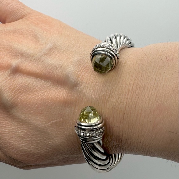 David Yurman 10mm Cable Bracelet With Lemon Citrine and Diamonds - Picture 9 of 11